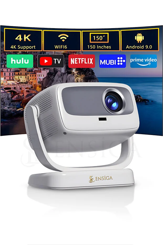 Projektör 4k 5g Wifi 1080p 200lümen Ile Akıllı Taşınabilir Android Yüksek Çözünürlük